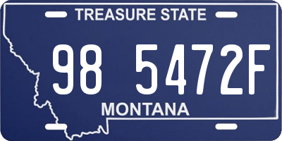 MT license plate 985472F