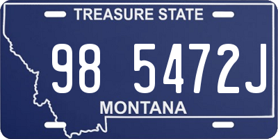 MT license plate 985472J