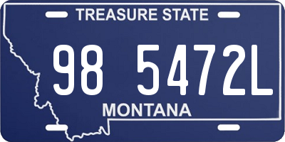 MT license plate 985472L
