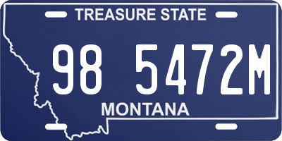 MT license plate 985472M