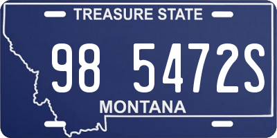 MT license plate 985472S