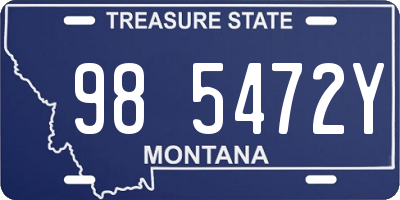 MT license plate 985472Y