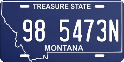 MT license plate 985473N