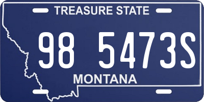 MT license plate 985473S