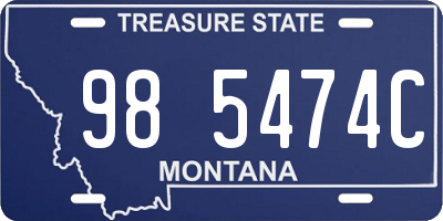 MT license plate 985474C