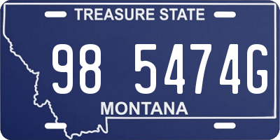 MT license plate 985474G