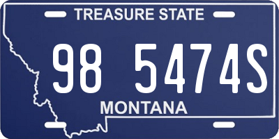 MT license plate 985474S