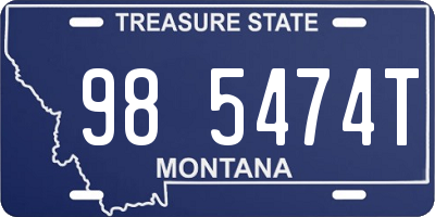 MT license plate 985474T