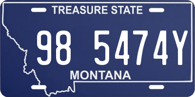 MT license plate 985474Y