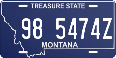 MT license plate 985474Z