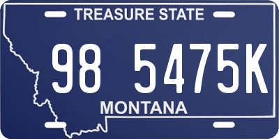 MT license plate 985475K