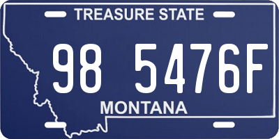 MT license plate 985476F