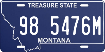 MT license plate 985476M