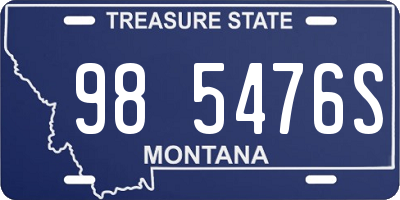 MT license plate 985476S