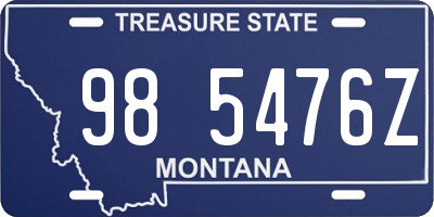 MT license plate 985476Z