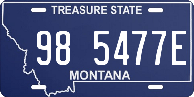 MT license plate 985477E