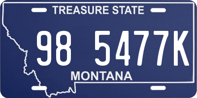 MT license plate 985477K