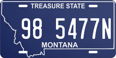 MT license plate 985477N