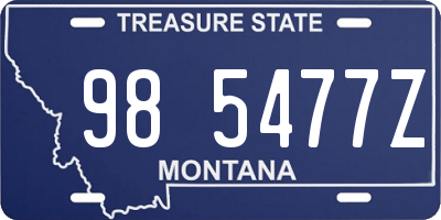 MT license plate 985477Z