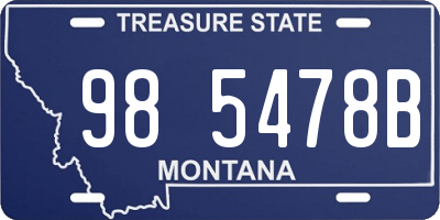 MT license plate 985478B