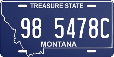 MT license plate 985478C