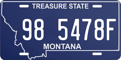 MT license plate 985478F