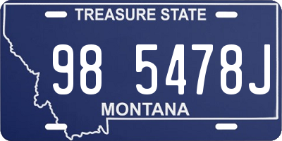 MT license plate 985478J