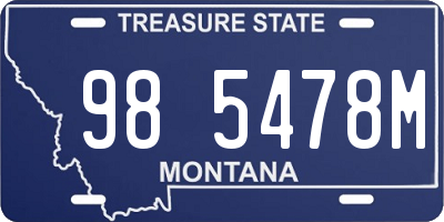 MT license plate 985478M