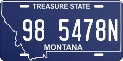 MT license plate 985478N