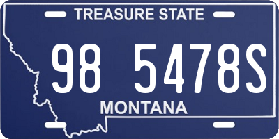 MT license plate 985478S