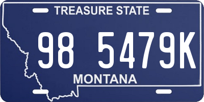 MT license plate 985479K