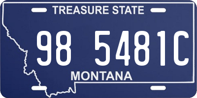 MT license plate 985481C