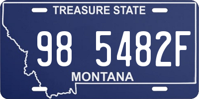 MT license plate 985482F
