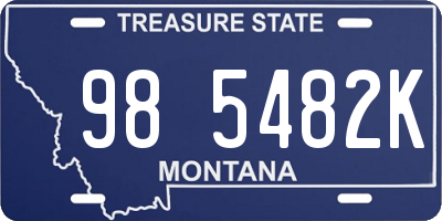 MT license plate 985482K