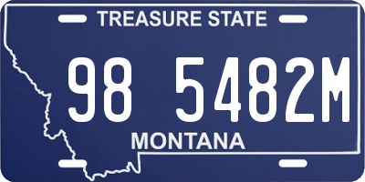 MT license plate 985482M