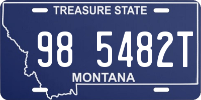 MT license plate 985482T