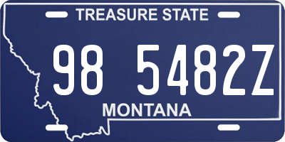 MT license plate 985482Z