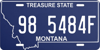 MT license plate 985484F