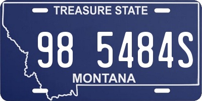 MT license plate 985484S