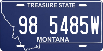 MT license plate 985485W