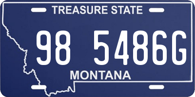 MT license plate 985486G