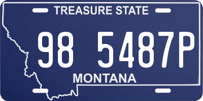 MT license plate 985487P