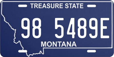 MT license plate 985489E