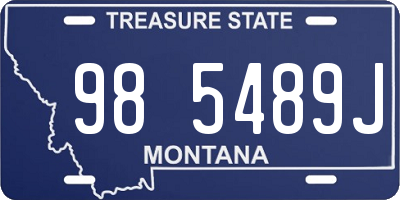MT license plate 985489J