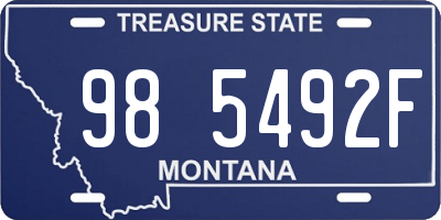 MT license plate 985492F