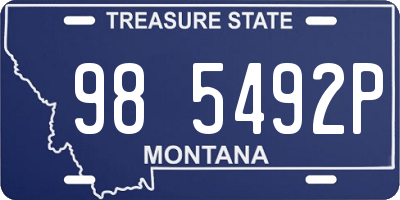 MT license plate 985492P