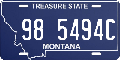 MT license plate 985494C
