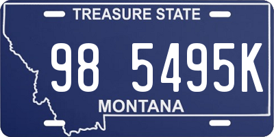 MT license plate 985495K