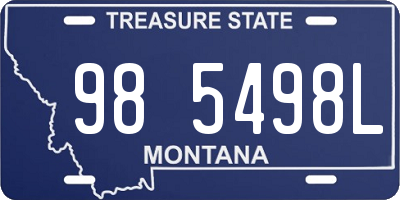 MT license plate 985498L