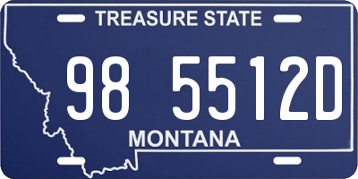 MT license plate 985512D